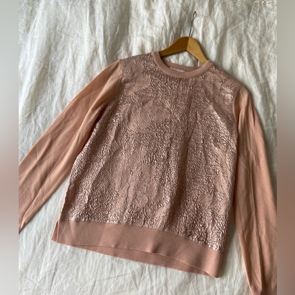 Tory Burch Sweaters - Tory Burch Metallic Silk Merino Jacquard Sweater